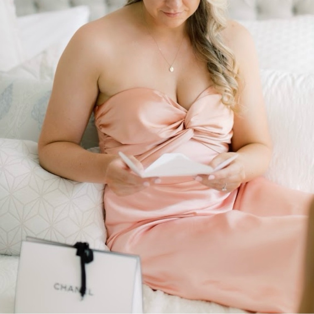 Hello Molly Satin Peach Dress